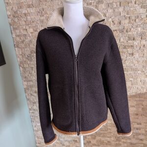 Vintage Woolrich Full Zip Fleece Sherpa Lined Jacket Sz M Granola Cabincore Eco